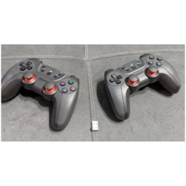Dos controles inalámbrico Bluetooth de baterías doble AA para PC estilo Play Station